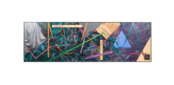 ROBERT DICK MONUMENTAL GEOMETRIC ABSTRACT A/C 1983