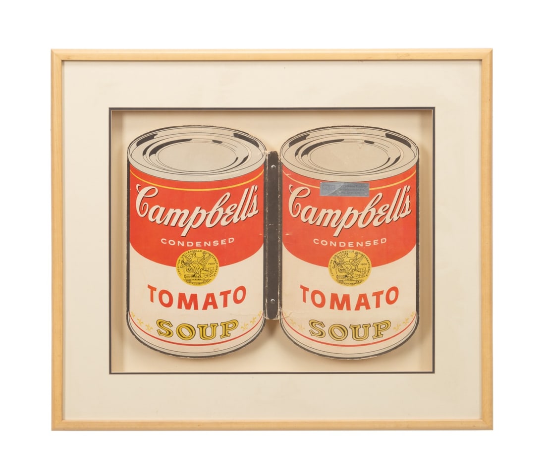 FRAMED CAMPBELL'S SOUP SCHOOL BINDER: Westab Inc., a subsidiary of The Mead Corporation (American, 1846-2005), 1960s / 1970s. Can-Temporaries Campbell's tomato soup school portfolio binder, having a Mead retail label to the front, framed.