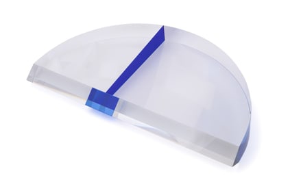 JAN FRYDRYCH, TWO-TONE HALF-MOON GLASS SCULPTURE