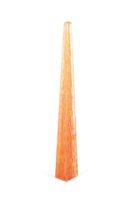 EMMA VARGA, AMBER / RED ART GLASS OBELISK, 2007