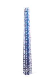 EMMA VARGA, AQUA / PURPLE ART GLASS OBELISK