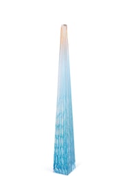 EMMA VARGA, BLUE / AMBER ART GLASS OBELISK
