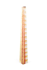 EMMA VARGA, ORANGE / YELLOW ART GLASS OBELISK
