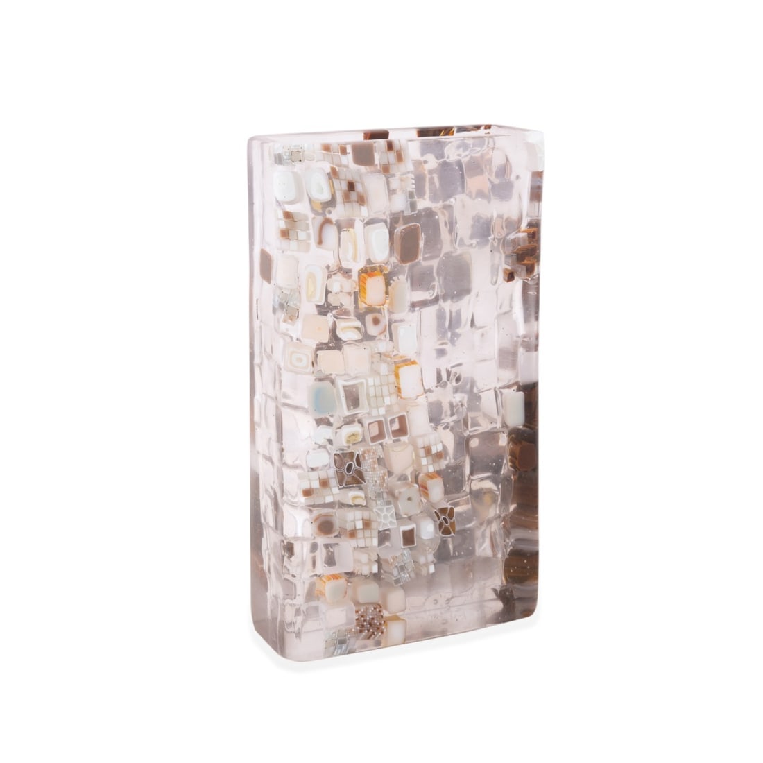 GILES BETTISON, CANED PATTERN ART GLASS VASE 2006: Giles Bettison (Australian, born 1966). Untitled - 2006, cold assembled and hot fused Murrine glass, monogrammed, signed, and dated to underside. Approximate dimensions: h. 9.75", w. 5.5", d. 2.75".