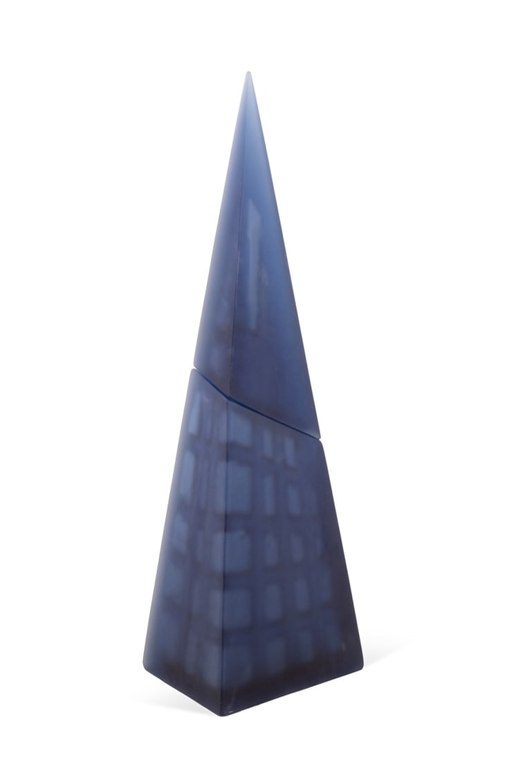 EMMA CAMDEN 'BLUE TOWER' 2PC CAST GLASS 2001 (1 of 8)