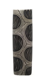 MARK THIELE, MODERN STUDIO ART GLASS B&W VASE