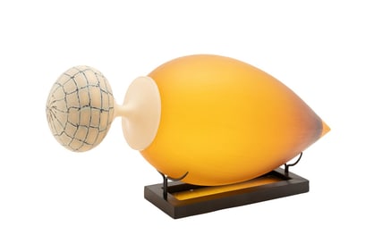 NICK MOUNT, 'RECLINING BOB', ART GLASS SCULPTURE