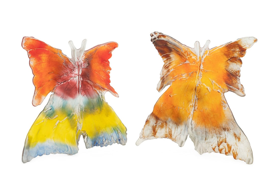 AMANDA BRISBANE, 2 ART GLASS BUTTERFLY SCULPTURES (1 of 8)