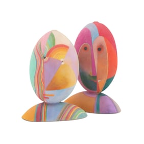 TOM MCLAUGHLIN, TWO DVC 106 & 112 HEAD SCULPTURES