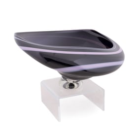 DAVID GOLDHAGEN 'BLACK FLYING POD' BLOWN GLASS