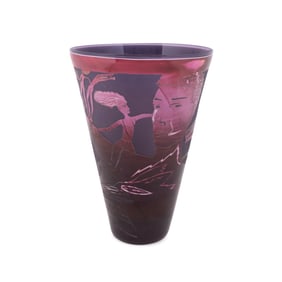 ANDIAMO GLASS DESIGN FIGURAL VASE, 1990