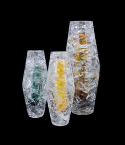 GREGORY M. ABRA, 3 'FRACTURED HUES' MM & GLASS