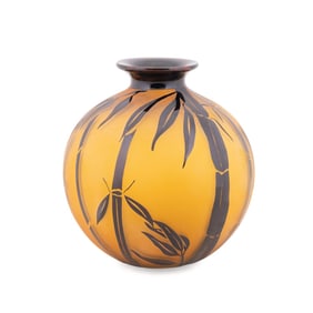 STEVEN CORREIA, STUDIO ART GLASS BAMBOO MOTIF VASE