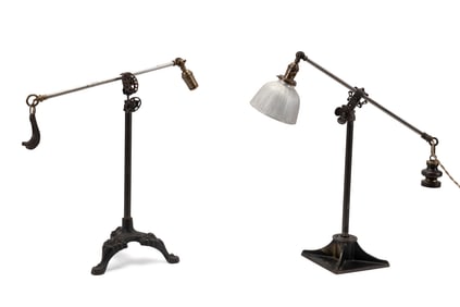 TWO ROBERT OGDEN ADJUSTABLE TABLE LAMPS