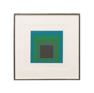 J. ALBERS 'HOMAGE TO THE SQUARE IMAGE 1' 1972: Josef Albers (German / American, 1888-1976). "Homage to the Square Image 1" from "Formulation: Articulation", Portfolio ll, Folder 14 - 1972, color screenprint on paper, apparently unsigned,