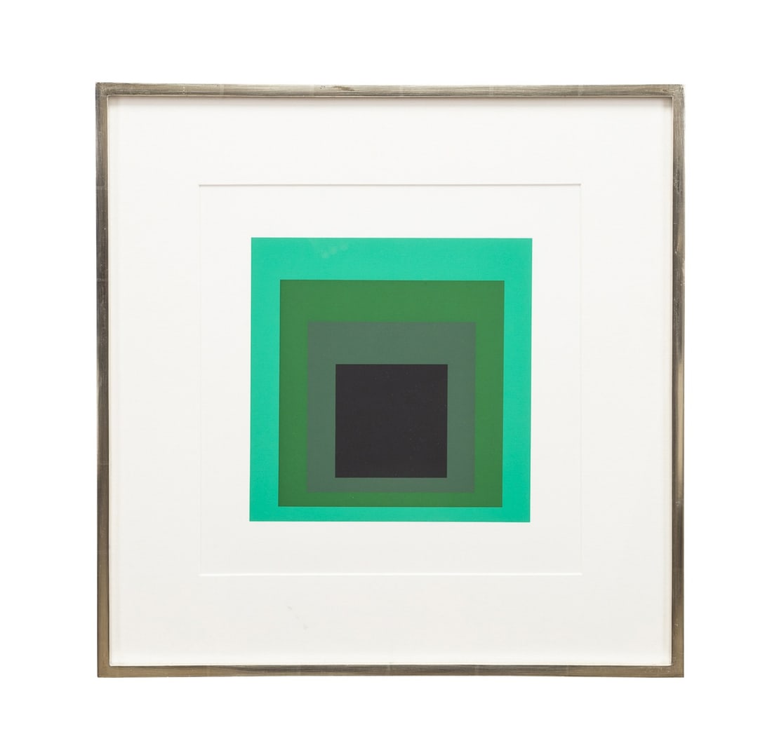 J. ALBERS 'HOMAGE TO THE SQUARE' GREEN 1972 (1 of 6)