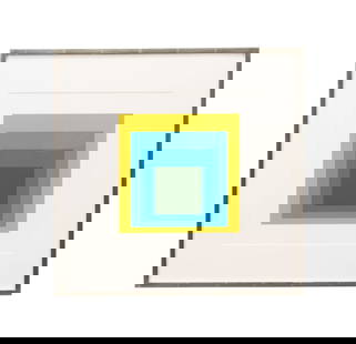 J. ALBERS 'HOMAGE TO THE SQUARE IMAGE 1' 1972: Josef Albers (German / American, 1888-1976). "Homage to the Square Image 1" from "Formulation: Articulation", Portfolio l, Folder 5 - 1972, color screenprint on paper, apparently unsigned, inscribed