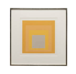 J. ALBERS 'HOMAGE TO THE SQUARE' YELLOW 1972: Josef Albers (German / American, 1888-1976). "Homage to the Square" from "Formulation: Articulation", Portfolio l, Folder 19 - 1972, color screenprint on paper, apparently unsigned, artist's blind