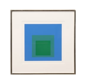 J. ALBERS 'HOMAGE TO THE SQUARE' BLUE & GREEN 1972
