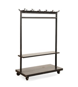 INDUSTRIAL STEEL CLOTHING RACK, RALPH LAUREN ASSET
