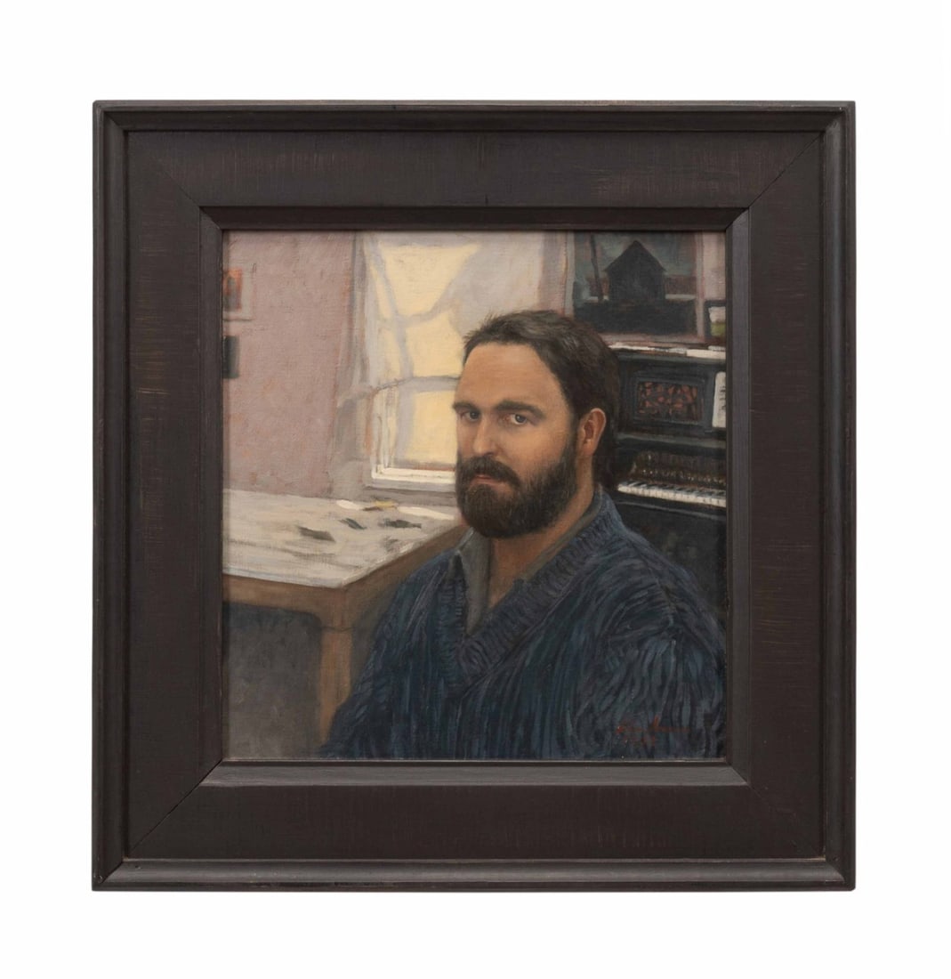 LINDEN FREDERICK 'SELF PORTRAIT W/ PIANO' OIL 1993 (1 of 7)