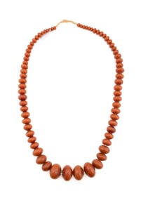 BUTTERSCOTCH AMBER GRADUATED BEAD NECKLACE