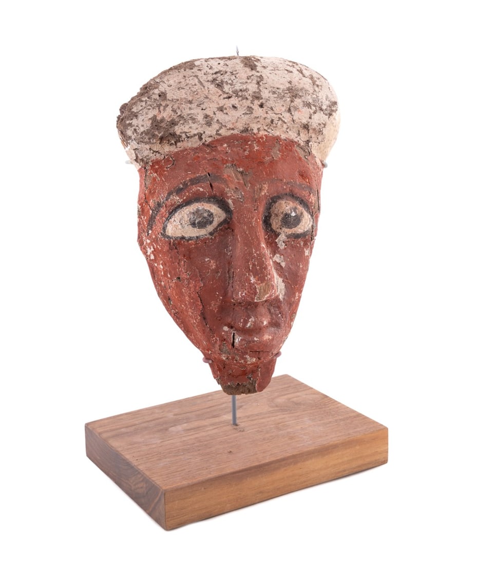 EGYPTIAN PTOLEMAIC ERA MASK FRAGMENT, C. 4TH C BCE (1 of 6)