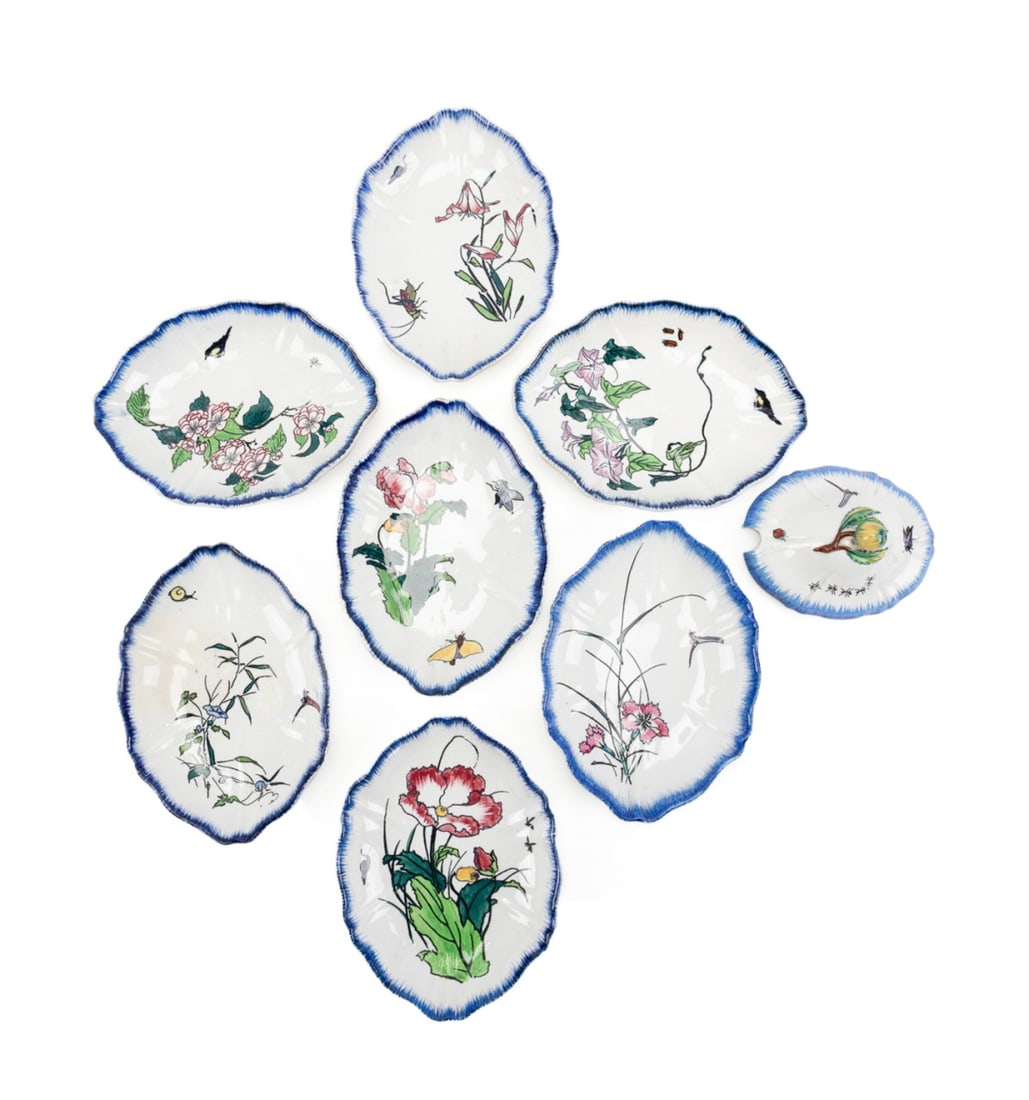 BRACQUEMOND, 8 'ROUSSEAU' TABLE ARTICLES, C.1867 (1 of 6)