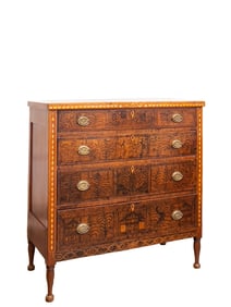 EARLY 19TH C. FEDERAL FOLK ART DECORATED CHEST