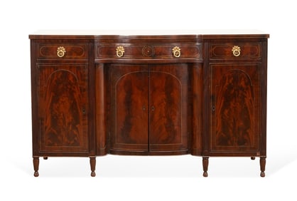 19TH C. GEORGE IV FLAME MAHOGANY SIDEBOARD