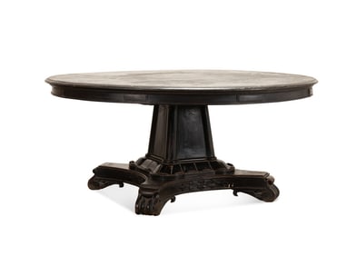 19TH C. REGENCY EBONIZED ROUND DINING TABLE