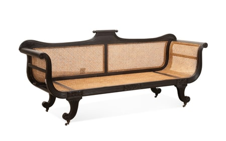 19TH C. ANGLO-INDIAN CANED ROSEWOOD SOFA