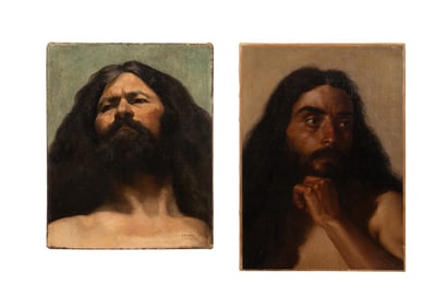 TWO FRENCH GRAND TOUR PORTRAITS OF MEN, O/C