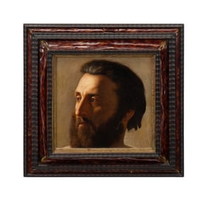 PORTRAIT OF A BEARDED MAN IN PROFILE, O/C