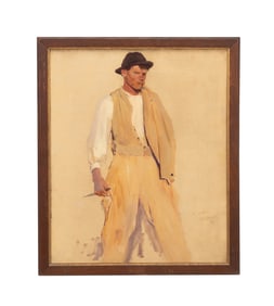 CONTINENTAL SCHOOL STUDY OF A MAN OIL ON CANVAS