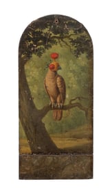 19TH CENTURY FALCON ON BRANCH OIL ON CANVAS