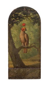 19TH CENTURY FALCON ON BRANCH OIL ON CANVAS