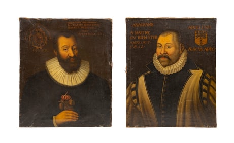 17TH CENT. FRENCH SCHOOL, PAIR OF MALE PORTRAITS