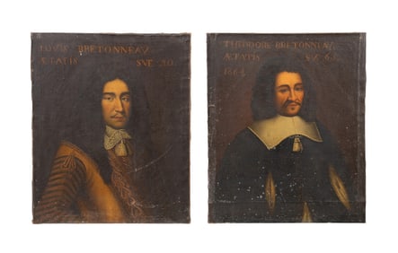 17TH CENT. FRENCH SCHOOL, PAIR OF MALE PORTRAITS