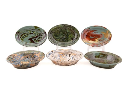 GROUP OF SIX 8.5" & 9.25" TERRE MELEE OVAL DISHES