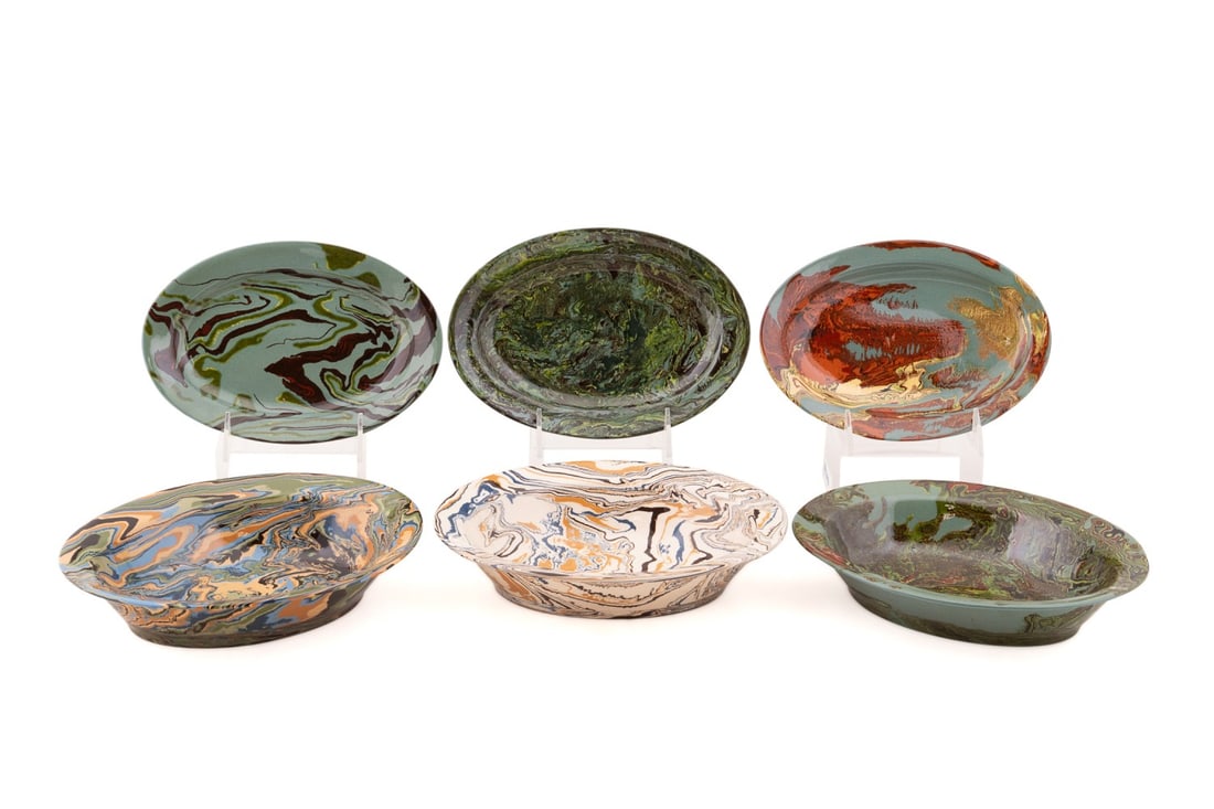 GROUP OF SIX 8.5" & 9.25" TERRE MELEE OVAL DISHES (1 of 11)