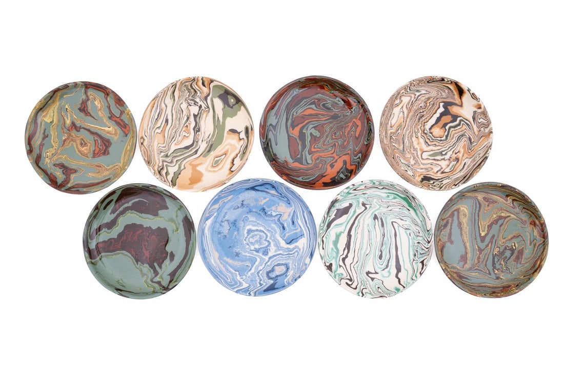 GROUP OF EIGHT 7.75" TERRE MELEE PLATES (1 of 10)