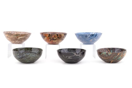 GROUP OF SIX 5.875" & 5.625" TERRE MELEE BOWLS