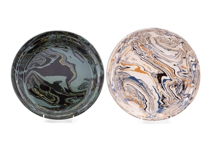 TWO TERRE MELEE 'MALLORCA' BOWLS