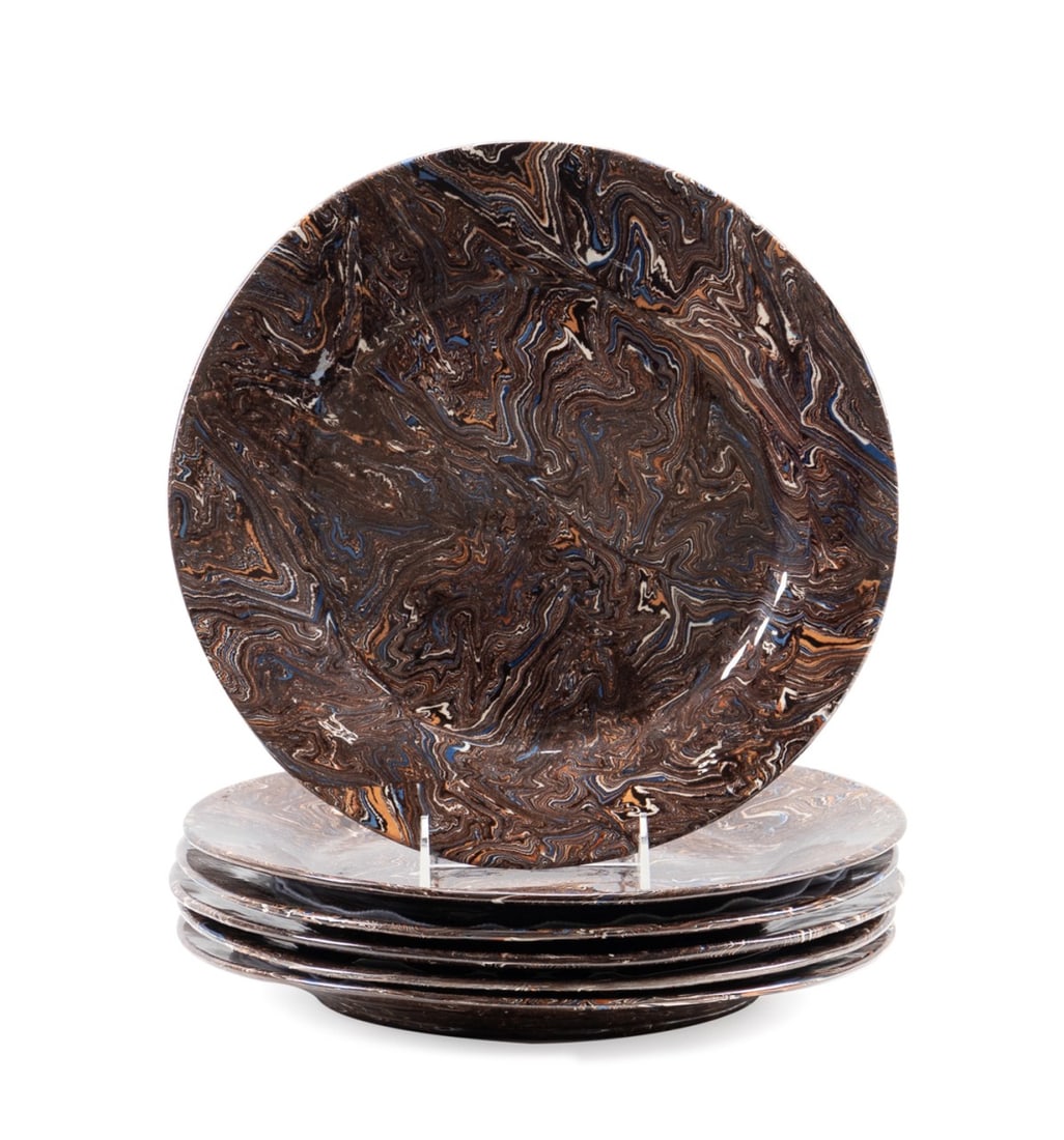 GROUP OF 6 TERRE MELLE 12.5" PLATES (1 of 6)