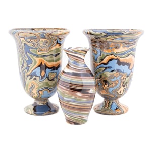 GROUP OF 3 ASSORTED TERRE MELEE VASES