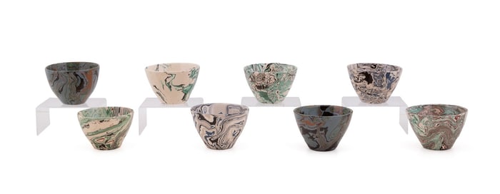 GROUP OF 8 TERRE MELEE GOBLETS
