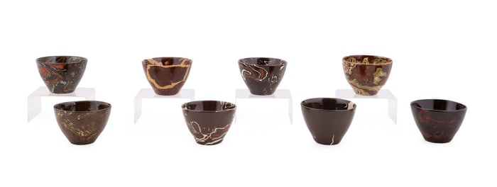 GROUP OF 8 TERRE MELEE GOBLETS
