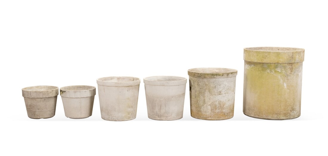SIX WILLY GUHL ROUND CEMENT PLANTERS (1 of 8)