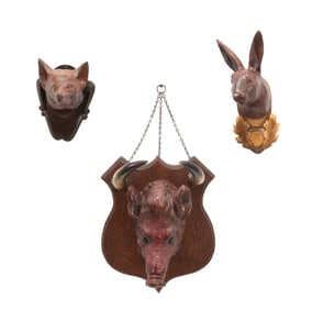CARVED TROPHY MOUNTS, STYLE OF BLACK FOREST
